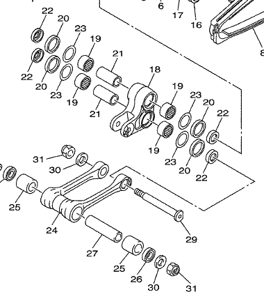 YAMAHA YZ250F Linkage Arm Swingarm Triangle Lever