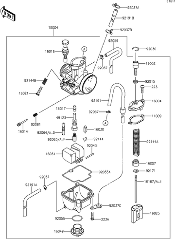 Kawasaki KX112 carburetor diagram 