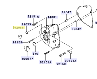 Kawasaki Parts diagram including 92066-0014
