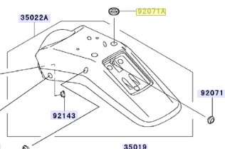 Kawasaki rubber grommet 92071-1210