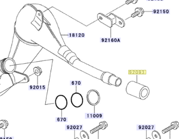 Kawasaki Seal Muffler Connecting 92093-1291