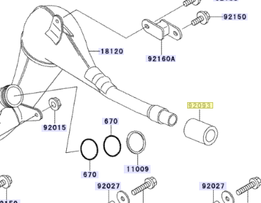 Kawasaki Seal Muffler Connecting 92093-1291