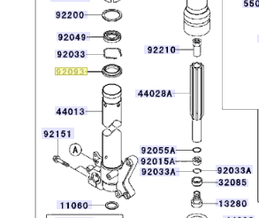 Kawasaki Seal Fork Outer Tube 92093-1525