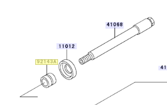 Kawasaki Collar Fr Axle L=20 92143-1581