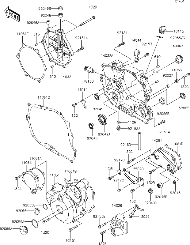 Kawasaki diagram including part 92066-1411