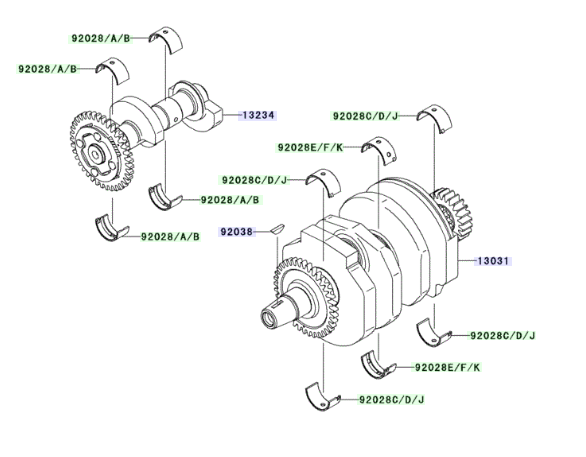 Kawasaki Bushing Crankshaft Blue 92028-1489