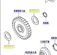 Kawasaki Washer 15.3X25X0.5 92022-1045