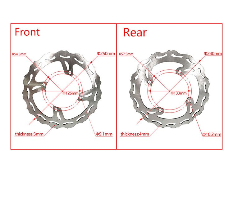 KAWASAKI FRONT AND REAR ROTORS KX125/250 03-08 KX250F/450F 04-18