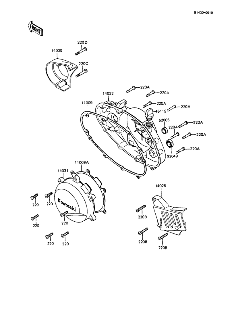 kawasaki  GASKET,GENERATOR COVER 11009-1063