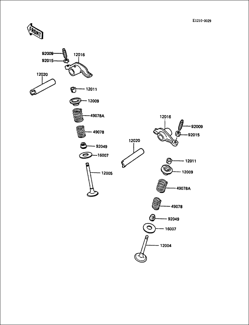Kawasaki 01 VALVE-EXHAUST 12005-1051