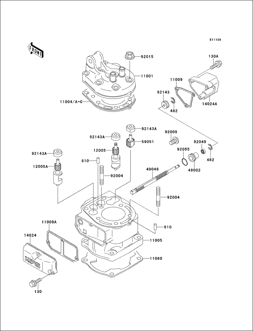 Kawasaki GASKET,CYLINDER BASE 11009-1965