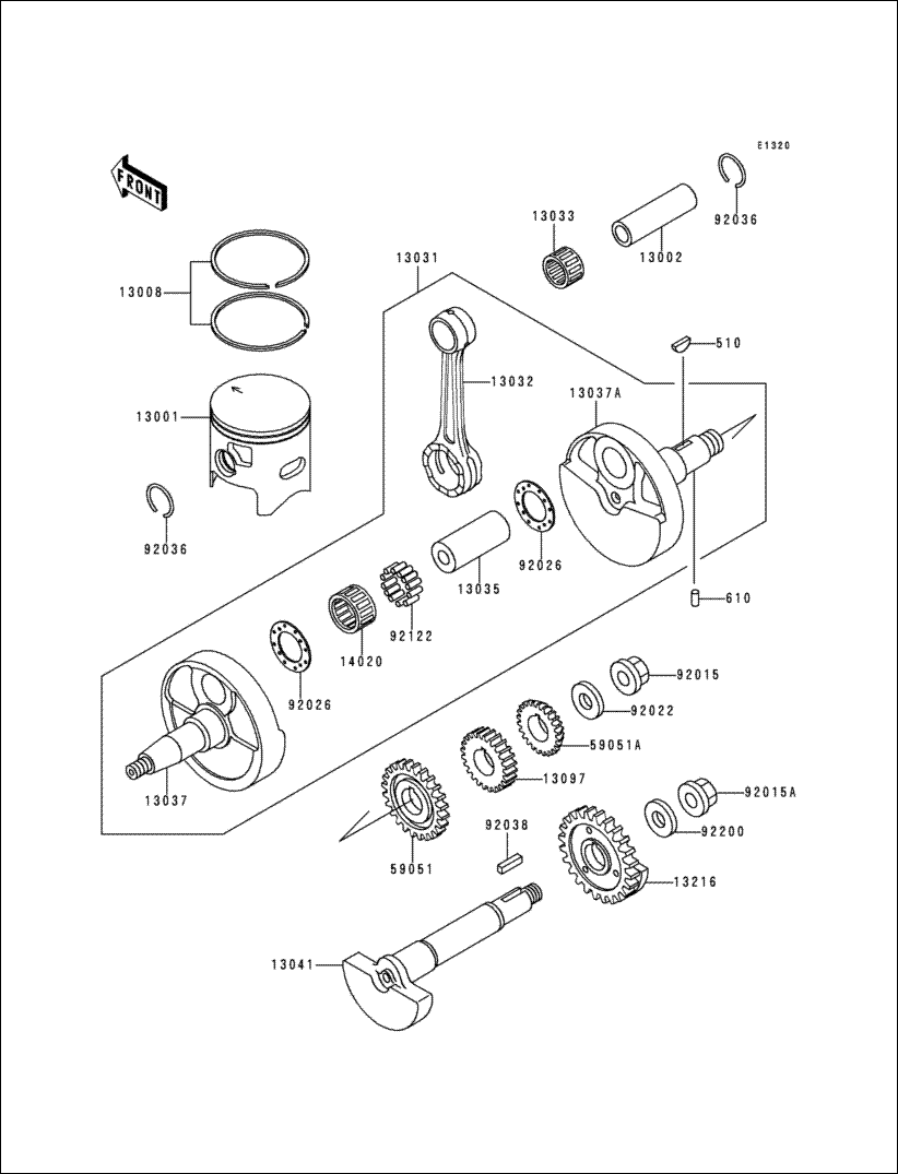 Kawasaki Small End Bearing 13033-1058