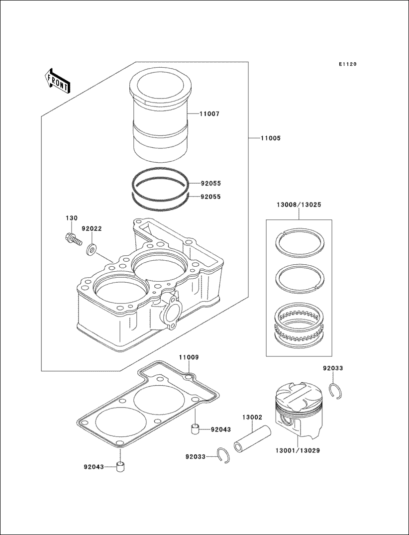 Kawasaki GASKET,CYLINDER BASE 11009-1572