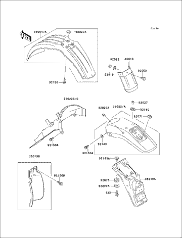 Kawasaki Flap Front Fender 35019-1002