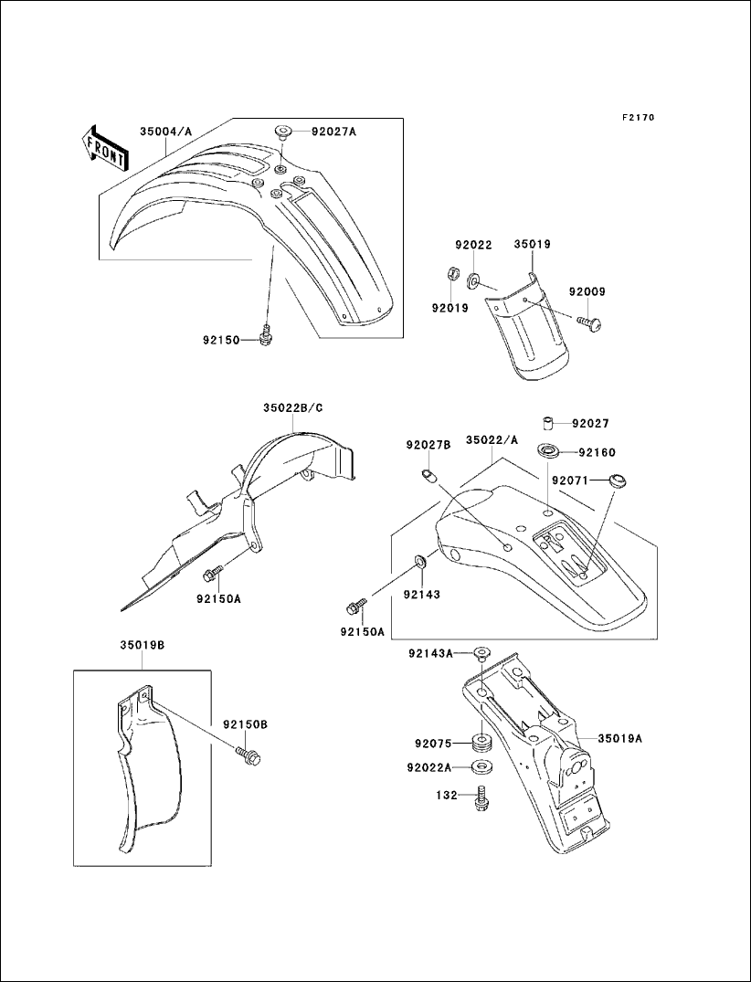 Kawasaki Flap Front Fender 35019-1002