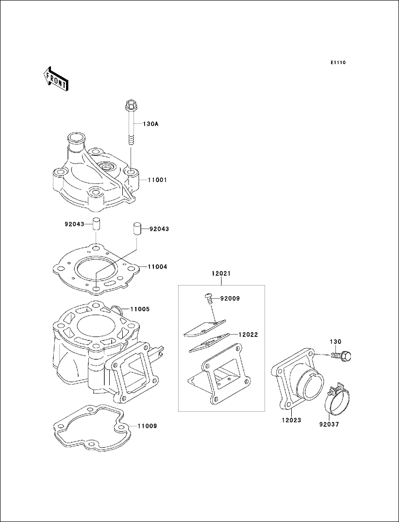 Kawasaki GASKET,CYLINDER BASE 11009-1975