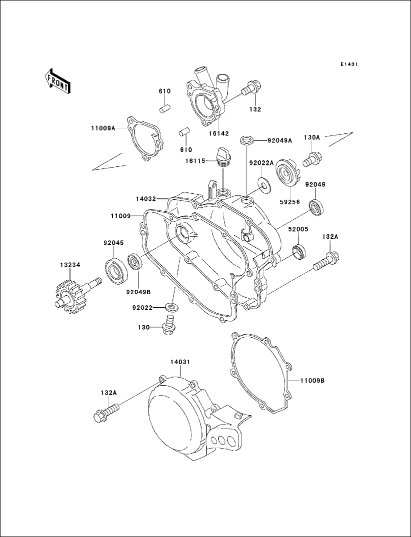 Kawasaki GASKET,GENERATOR COVER 11009-1973