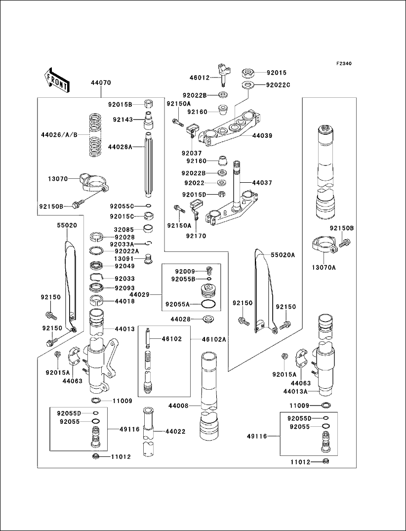 Kawasaki Damper Handle Holder 92160-1544