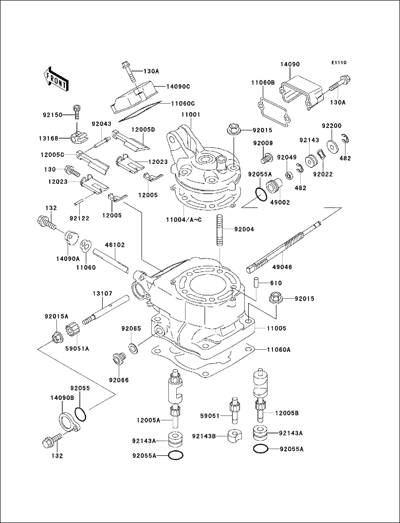 Kawasaki Exhaust Valve Main RH 12005-1222