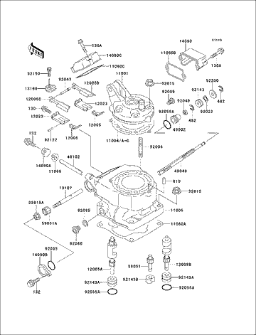 Kawasaki 01 VALVE-EXHAUST,MAIN,LH 12005-1221