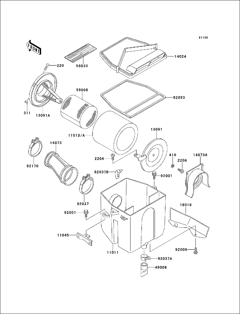 Kawasaki Air Filter 11013-1158