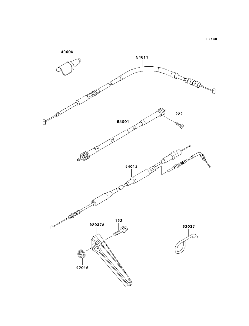 Kawasaki Clutch Cable 54011-1343