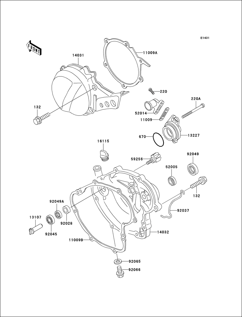 Kawasaki Gasket Clutch Cover 11009-1976