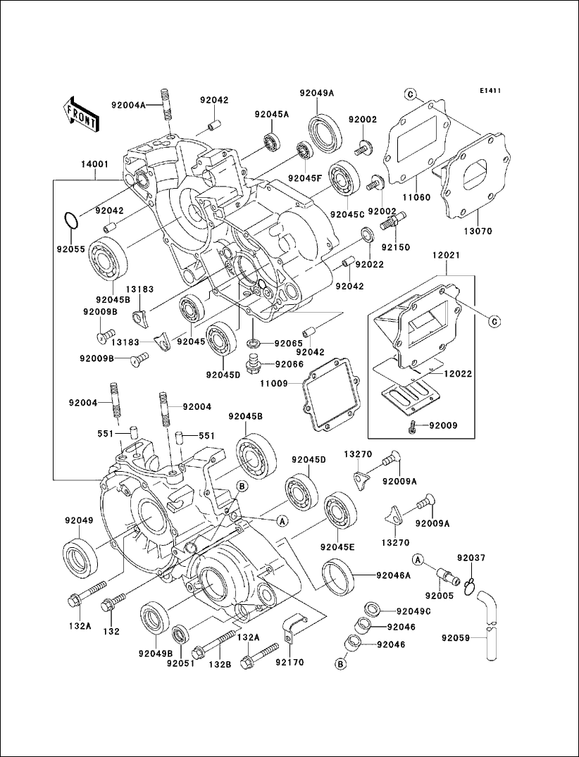 Kawasaki GASKET,REED VALVE 11009-1941