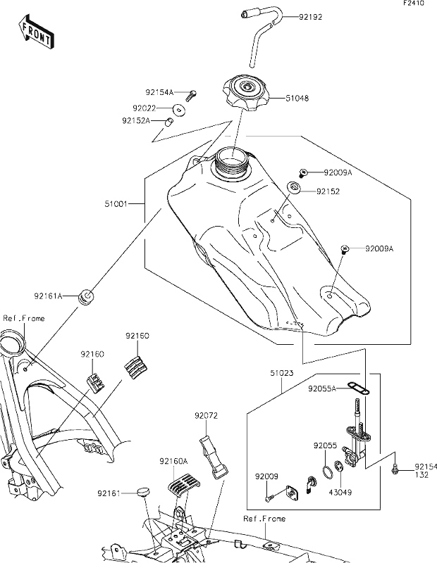 Kawasaki Damper Fuel Tank Rr 92160-1397