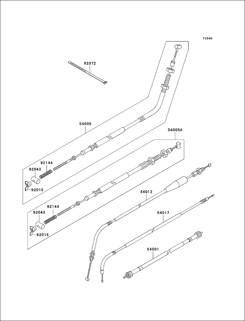 Kawasaki Cable Speedo 54001-1180