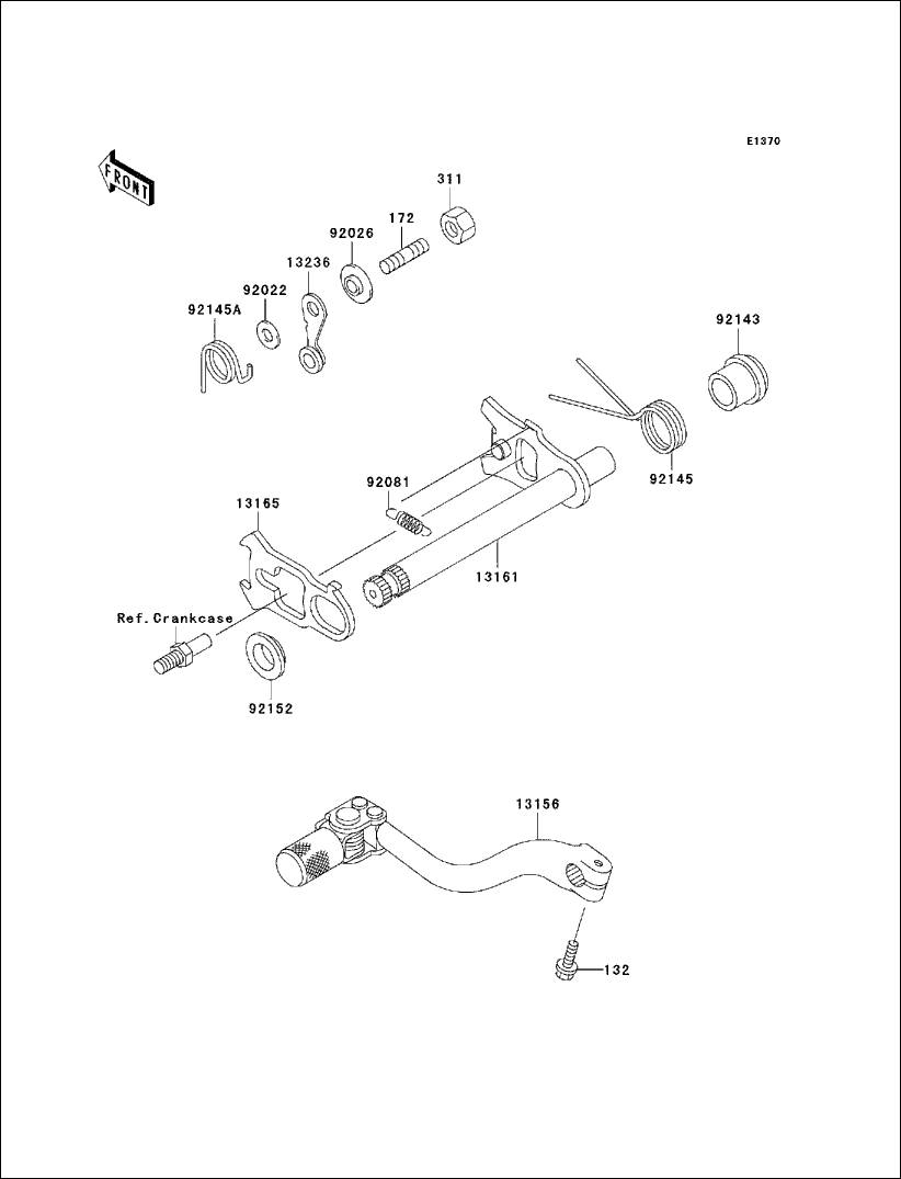 Kawasaki Spring Change Shaft Return 92145-1365