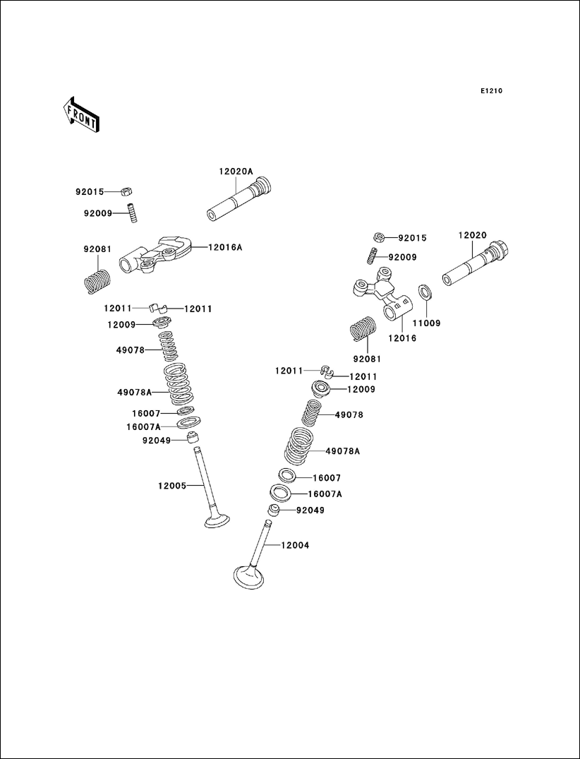 Kawasaki 01 ARM-ROCKER,EXHAUST 12016-1083