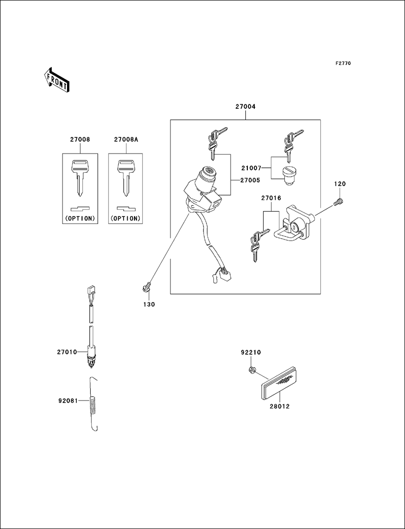 Kawasaki Spring,Brake Lamp Switch 92081-1704