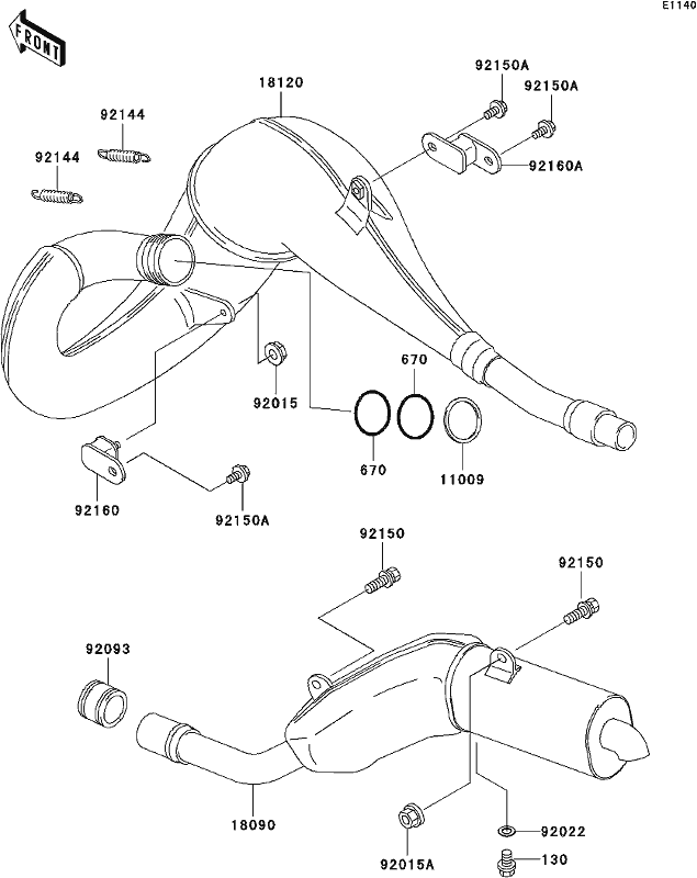Kawasaki  GASKET,EXHAUST PIPE 11009-1995