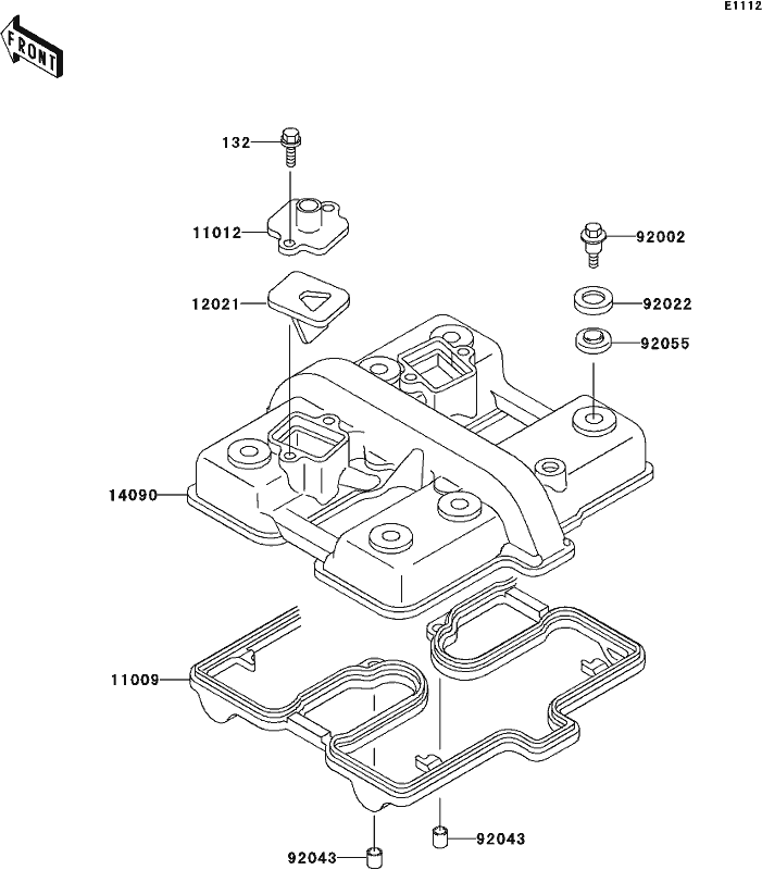Kawasaki Gaskey Cylinder Head Cover 11009-1483
