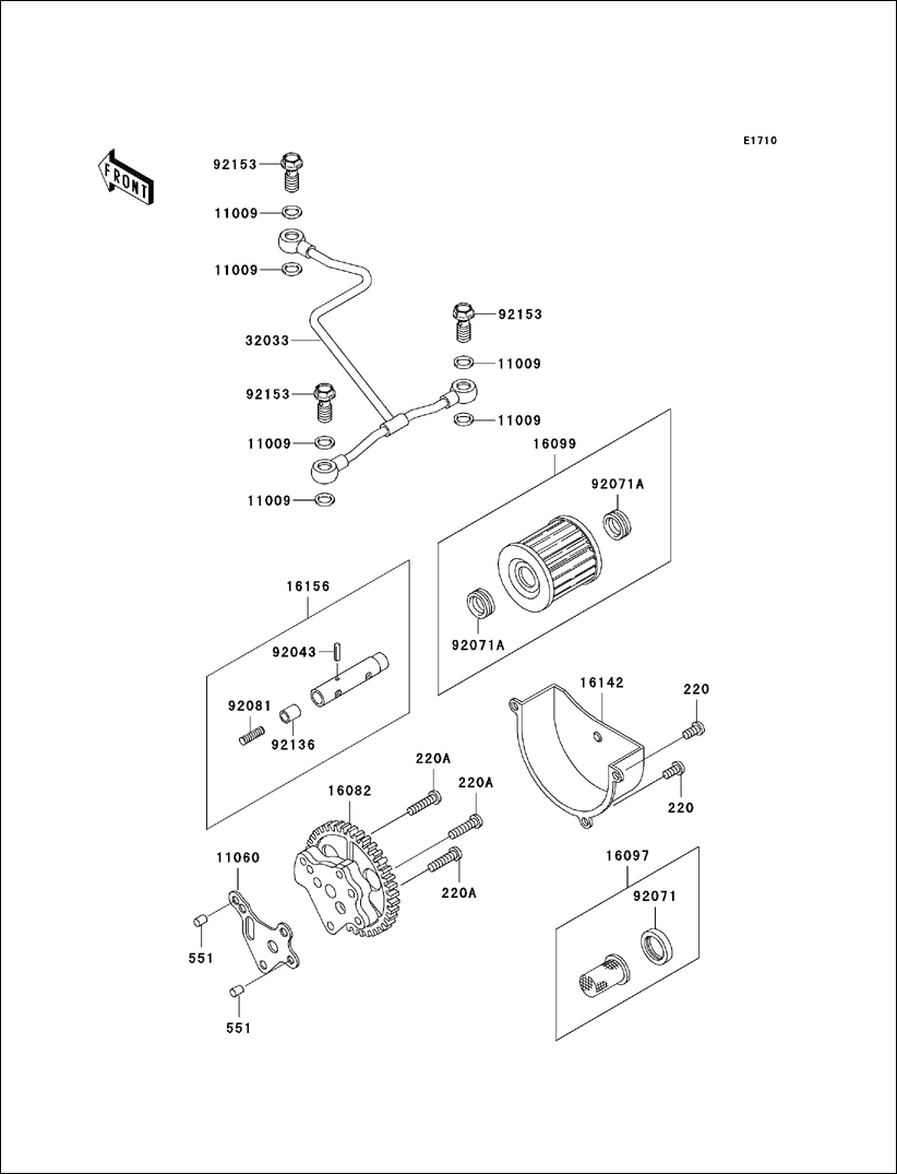 Kawasaki Pump-Assy-Oil 16082-1068