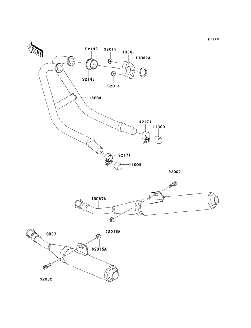 Kawasaki 01 GASKET,EXHAUST PIPE HOLDER 11009-1866