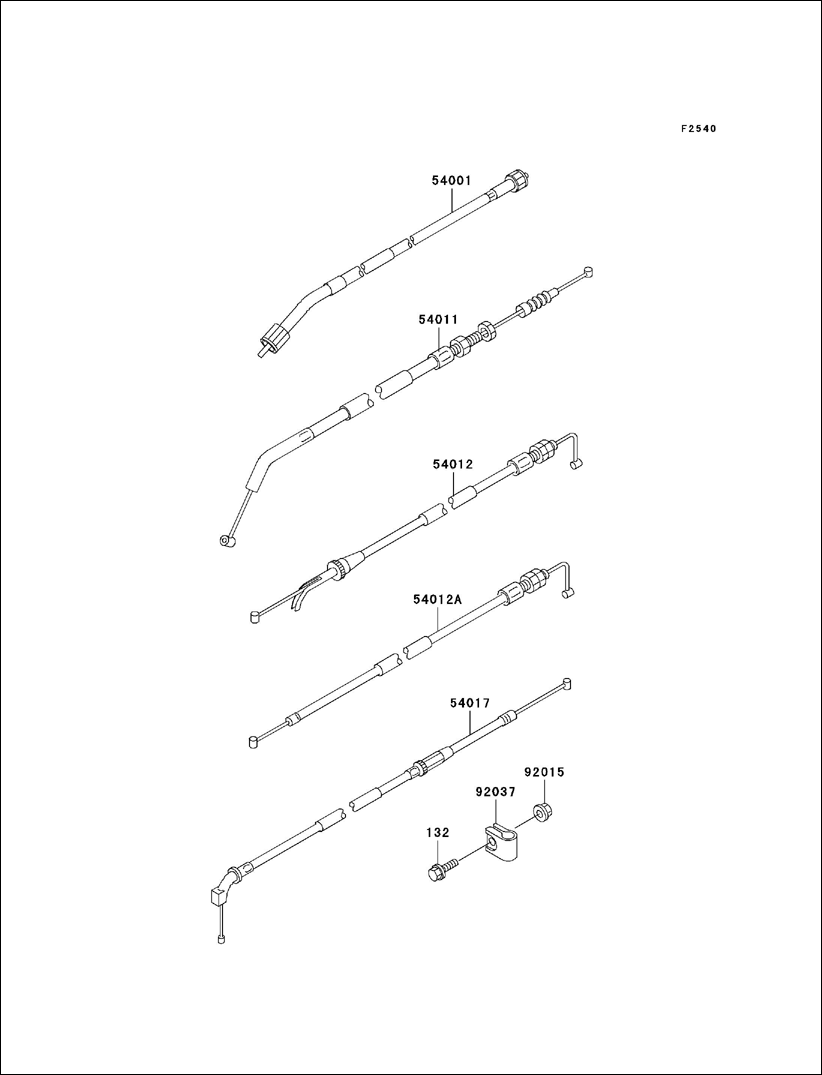 Kawasaki Speedo Cable 54001-1145