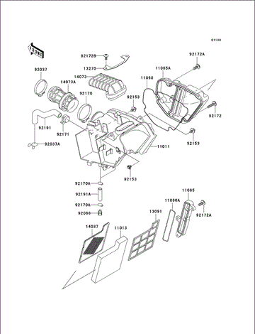 Kawasaki Duct Air Outlet 14073-1709