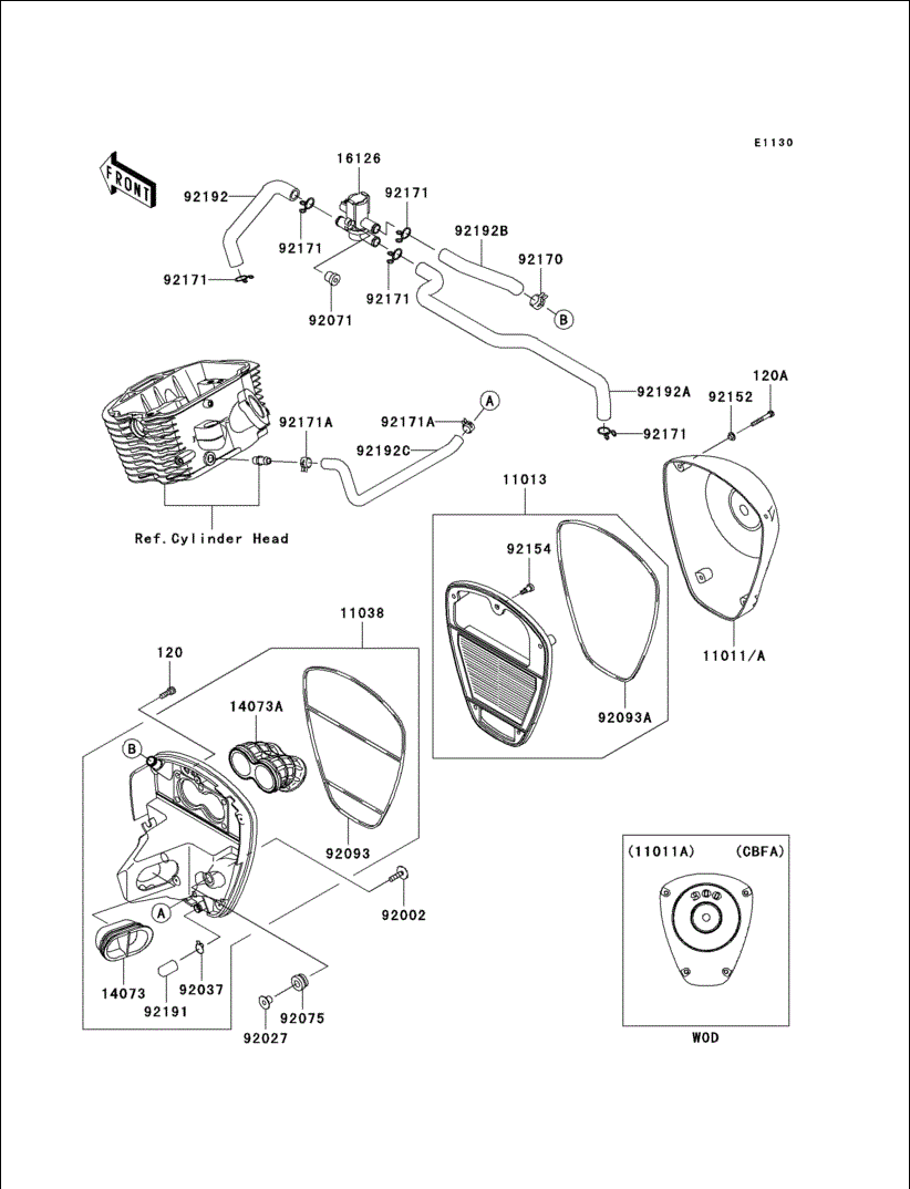 Kawasaki Air Filter 11013-0015
