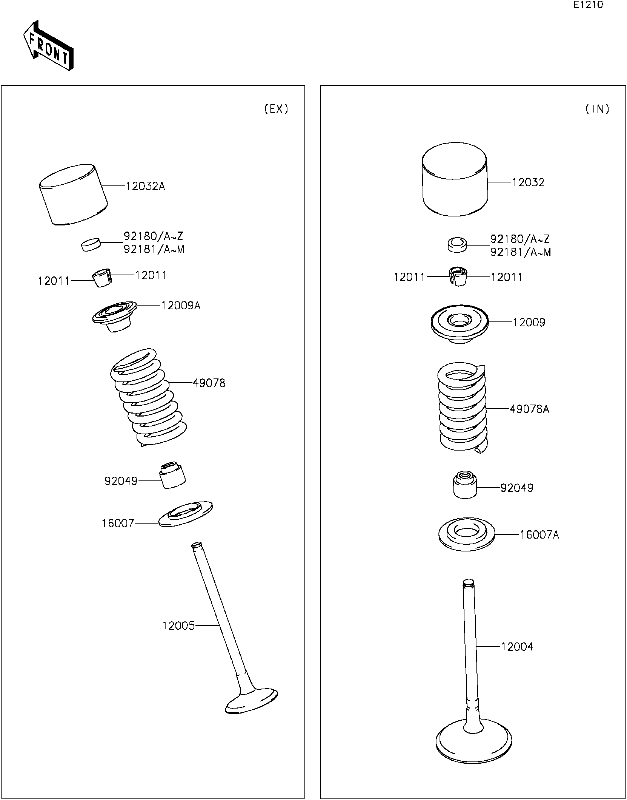 Kawasaki Tappet Exhaust 12032-0006