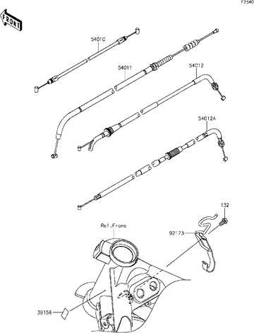 Kawasaki Throttle Return Cable 54012-0632
