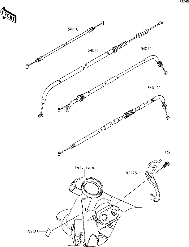 Kawasaki  CABLE-THROTTLE,PULL 54012-0603