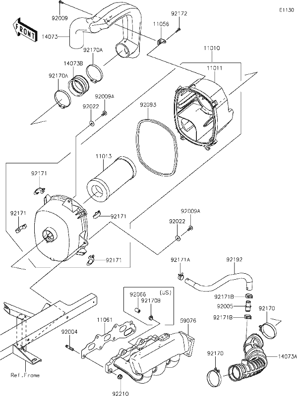 Kawasaki Air Filter 11013-1290