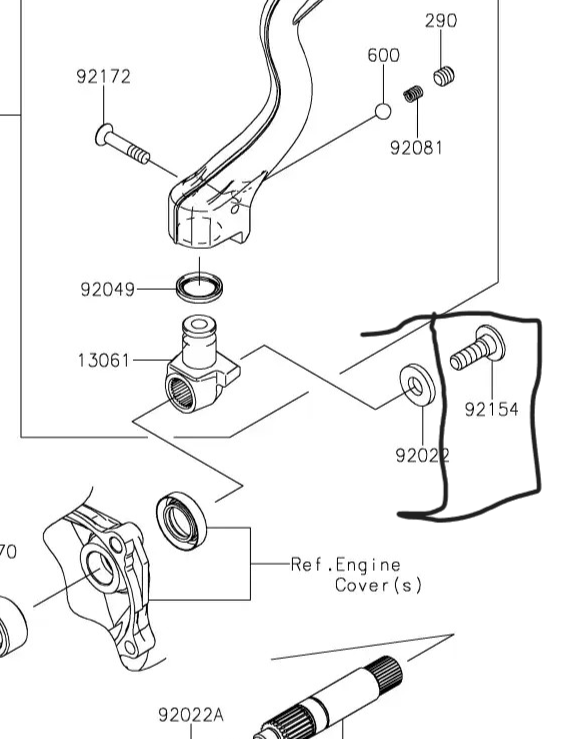 Kawasaki Bolt Socket 8X25 92154-1943