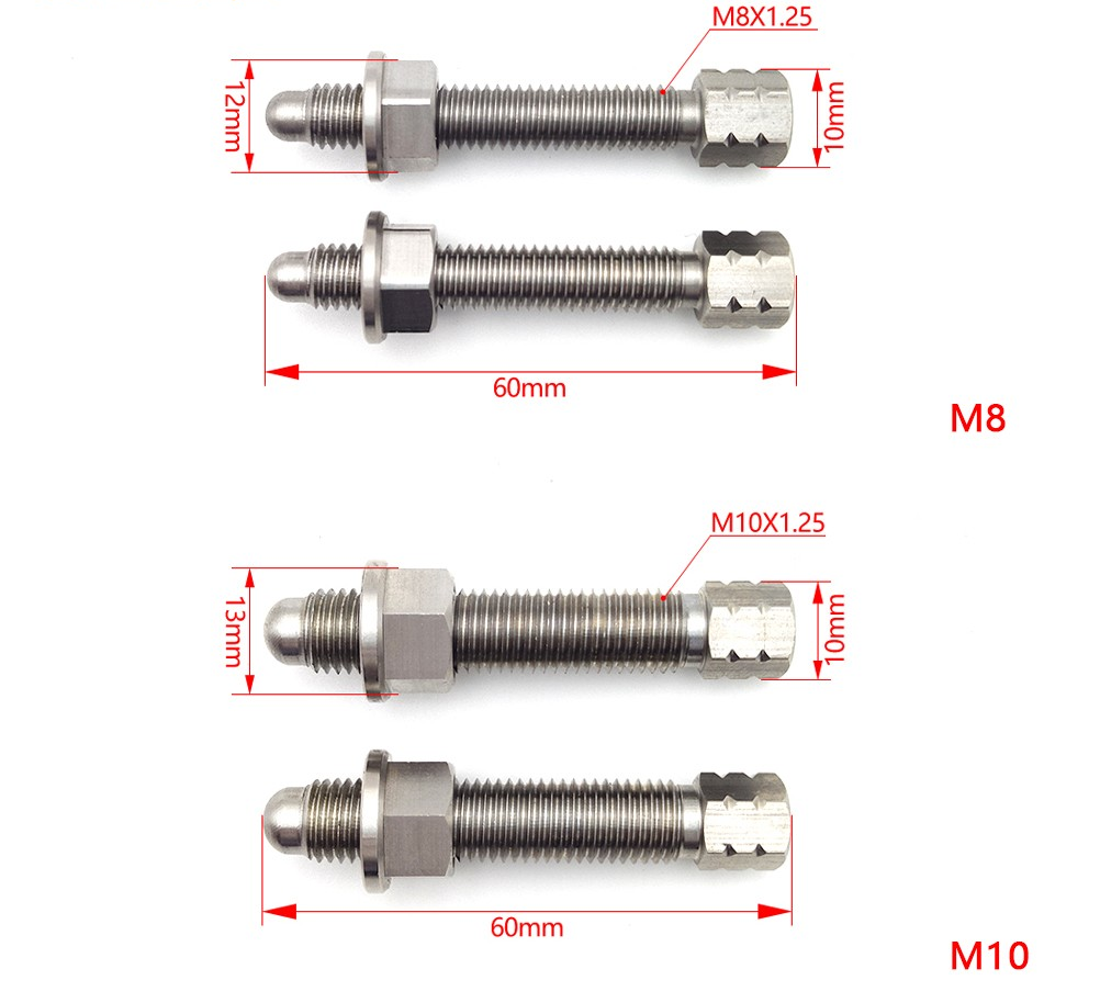 Off-road Motorcycle Stainless Steel M8 M10 Chain Adjuster Bolt for HONDA CRF YAMAHA YZF KAWASAKI KXF SUZUKI RMZ
