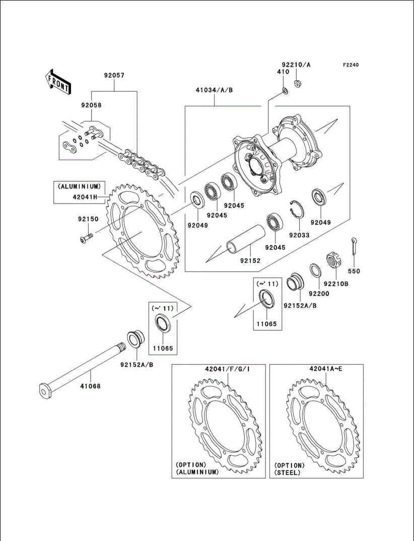 Kawasaki Nut Flanged Lock 8mm 92210-0493