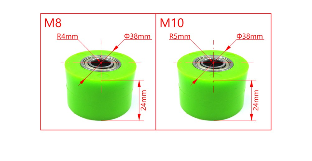 Dirt Bike M8 M10 Tensioner Chain Guide Pulley Slider Chain Roller