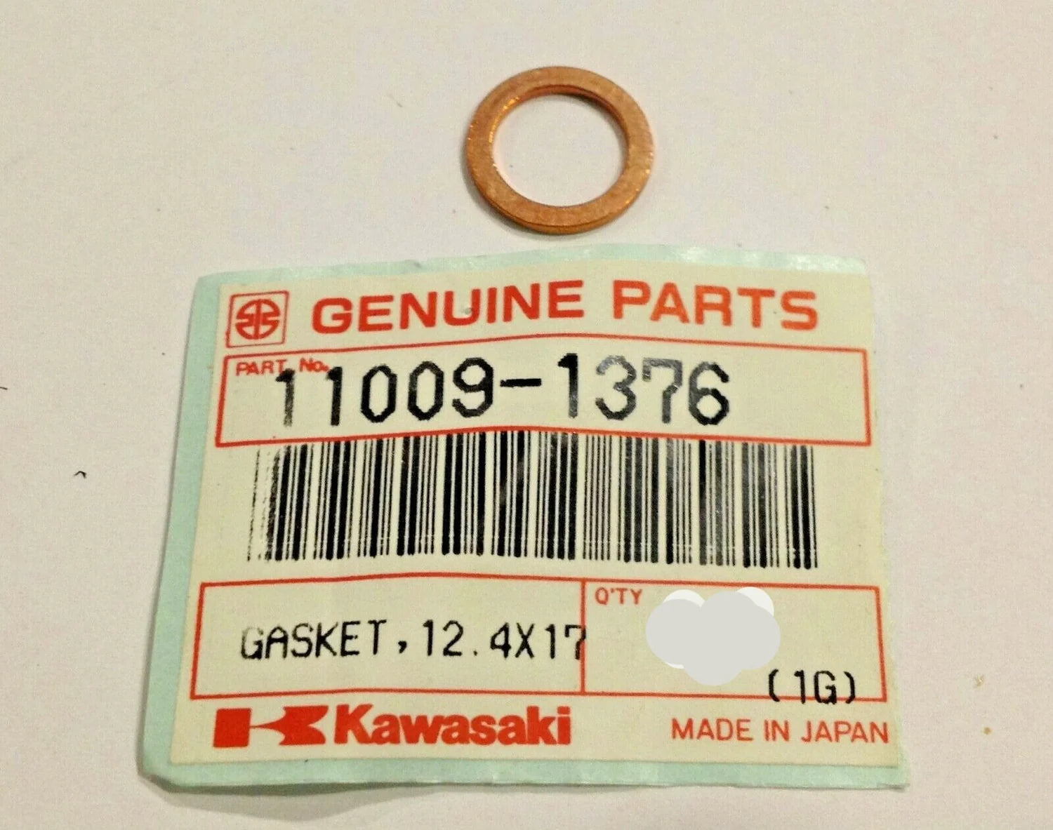 Kawasaki GASKET,12.4X17X1.5 11009-1376