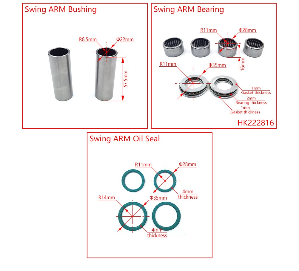 YAMAHA YZ250F YZ450F WR250F WR450F Swing Arm Bearing Oil Seal Kit